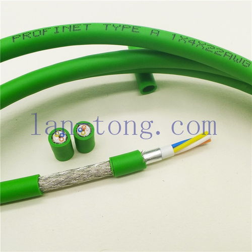兆龙zhaolong绿色plc工业协议接头网线2 2 22awg 4芯屏蔽网络profinet type a